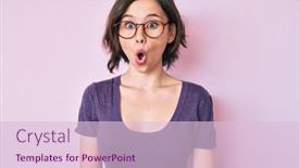  Presentation with mouth - PPT theme having young-beautiful-woman-wearing-casual background and a  colored foreground