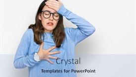  Presentation with fever - Presentation theme consisting of young-beautiful-woman-wearing-casual background and a light blue colored foreground