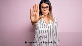  Presentation with hand palm - Audience pleasing presentation consisting of young-beautiful-woman-wearing-casual backdrop and a coral colored foreground