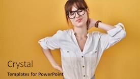  Presentation with injury - Presentation theme consisting of young-beautiful-woman-wearing-casual background and a yellow colored foreground