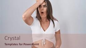  Presentation with memory - Slide set consisting of young-beautiful-woman-wearing-casual background and a coral colored foreground