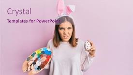  Presentation with arabian woman wearing hijab muslim - Theme featuring young-beautiful-woman-wearing-cute background and a lemonade colored foreground