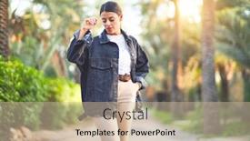  Presentation with denim - PPT theme having young-beautiful-woman-wearing-denim background and a soft green colored foreground