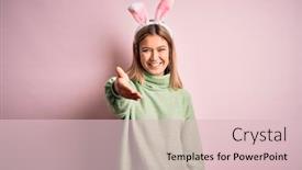  Presentation with pink business - Presentation theme consisting of young-beautiful-woman-wearing-easter background and a lemonade colored foreground