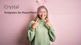  Presentation with easter - Audience pleasing slide set consisting of young-beautiful-woman-wearing-easter backdrop and a lemonade colored foreground