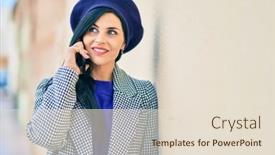  Presentation with city - Theme having young-beautiful-woman-wearing-french background and a lemonade colored foreground