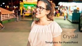  Presentation with glasses - Colorful theme enhanced with young-beautiful-woman-wearing-glasses backdrop and a lemonade colored foreground
