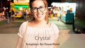  Presentation with glasses - Colorful presentation design enhanced with young-beautiful-woman-wearing-glasses backdrop and a lemonade colored foreground