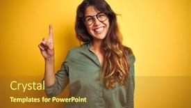  Presentation with beautiful green - Cool new slide deck with young-beautiful-woman-wearing-green backdrop and a tawny brown colored foreground