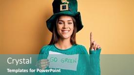  Presentation with beautiful green - PPT layouts with young-beautiful-woman-wearing-green background and a teal colored foreground