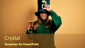  Presentation with green glass - Audience pleasing slide deck consisting of young-beautiful-woman-wearing-green backdrop and a tawny brown colored foreground