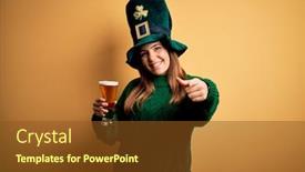  Presentation with green energy - Slide deck consisting of young-beautiful-woman-wearing-green background and a tawny brown colored foreground