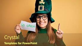  Presentation with beautiful green - PPT theme with young-beautiful-woman-wearing-green background and a tawny brown colored foreground