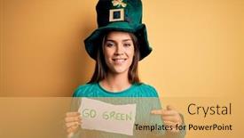  Presentation with beautiful green - Theme featuring young-beautiful-woman-wearing-green background and a yellow colored foreground