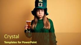  Presentation with green glass - Amazing presentation theme having young-beautiful-woman-wearing-green backdrop and a tawny brown colored foreground