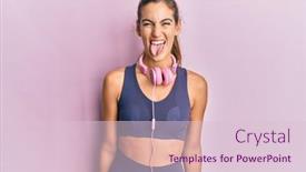  Presentation with gym - Theme consisting of young-beautiful-woman-wearing-gym background and a lemonade colored foreground