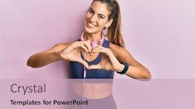  Presentation with romantic love - PPT layouts with young-beautiful-woman-wearing-gym background and a soft green colored foreground