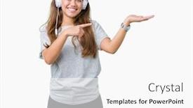  Presentation with music headphones - Slide set having music over isolated background background and a white colored foreground