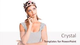  Presentation with king crown - Audience pleasing PPT layouts consisting of young-beautiful-woman-wearing-king backdrop and a sky blue colored foreground