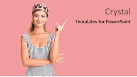  Presentation with king crown - Slide deck with young-beautiful-woman-wearing-king background and a coral colored foreground