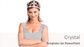  Presentation with king crown - Beautiful theme featuring young-beautiful-woman-wearing-king backdrop and a lemonade colored foreground