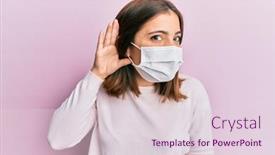  Presentation with medical ear - PPT theme with young-beautiful-woman-wearing-medical background and a lemonade colored foreground