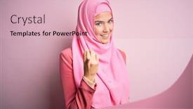  Presentation with over come challange - Amazing presentation design having young-beautiful-woman-wearing-muslim backdrop and a lemonade colored foreground