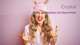  Presentation with rock music - Slides having young-beautiful-woman-wearing-pajama background and a lemonade colored foreground