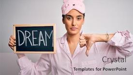  Presentation with sleep dream - Amazing presentation having young-beautiful-woman-wearing-pajama backdrop and a soft green colored foreground