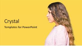  Presentation with pink - Presentation theme enhanced with young beautiful woman wearing pink background and a yellow colored foreground