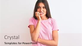  Presentation with pink nails - Slide set consisting of weak - young beautiful woman wearing pink background and a lemonade colored foreground