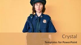 Presentation with police - Amazing theme having young-beautiful-woman-wearing-police backdrop and a yellow colored foreground