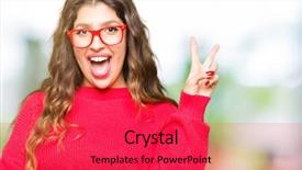  Presentation with sexy santa woman red - Slide deck with young beautiful woman wearing red background and a  colored foreground