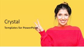  Presentation with red - Colorful slide set enhanced with young beautiful woman wearing red backdrop and a  colored foreground