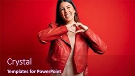  Presentation with love heart - Presentation theme enhanced with young-beautiful-woman-wearing-red background and a crimson colored foreground