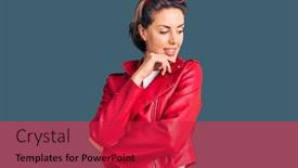  Presentation with red - Slide set featuring young-beautiful-woman-wearing-red background and a red colored foreground