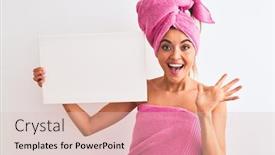  Presentation with winner - Audience pleasing presentation design consisting of very happy and excited winner backdrop and a lemonade colored foreground