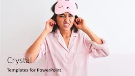  Presentation with sleep - Amazing presentation having beautiful woman wearing sleep mask backdrop and a lemonade colored foreground