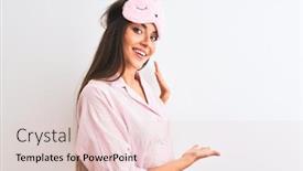  Presentation with lawyer client meeting wearing mask - Audience pleasing PPT theme consisting of young-beautiful-woman-wearing-sleep backdrop and a lemonade colored foreground