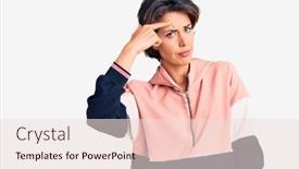  Presentation with acne woman - Presentation theme with young-beautiful-woman-wearing-sportswear background and a lemonade colored foreground