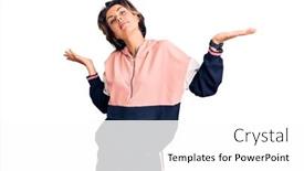  Presentation with sportswear - Presentation design featuring young-beautiful-woman-wearing-sportswear background and a white colored foreground