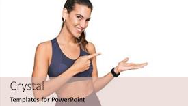  Presentation with sportswear - Cool new presentation with young-beautiful-woman-wearing-sportswear backdrop and a lemonade colored foreground