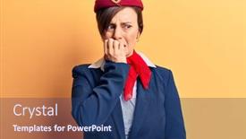  Presentation with nails - Audience pleasing presentation consisting of young-beautiful-woman-wearing-stewardess backdrop and a ocean colored foreground