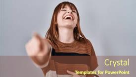  Presentation with shame - Presentation theme having young-beautiful-woman-wearing-striped background and a tawny brown colored foreground