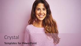  Presentation with cool - Presentation consisting of young-beautiful-woman-wearing-sweater background and a coral colored foreground