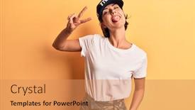  Presentation with usa - Cool new presentation design with young-beautiful-woman-wearing-usa backdrop and a  colored foreground