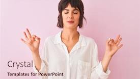  Presentation with pink white - PPT theme consisting of young-beautiful-woman-wearing-white background and a lemonade colored foreground