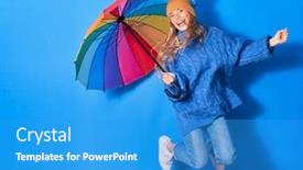  Presentation with winter blue - Slide set having young-beautiful-woman-wearing-winter background and a teal colored foreground