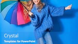  Presentation with young woman wearing boxer gloves - Cool new slide set with young-beautiful-woman-wearing-winter backdrop and a teal colored foreground