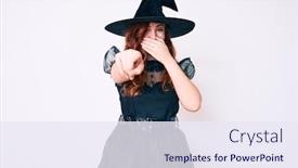  Presentation with shame - Presentation design consisting of young-beautiful-woman-wearing-witch background and a sky blue colored foreground
